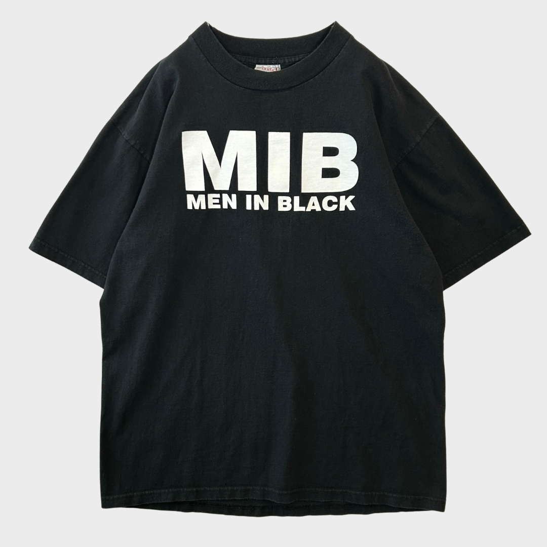 【90s】Men in Black ロゴ刺繍 ムービー Tシャツ ブラック XL 90's MEN IN BLACK MIB Tシャツ