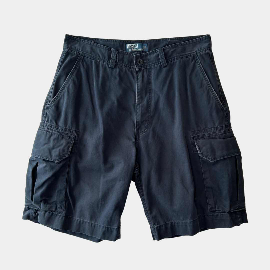 90's Polo Ralph Lauren ”POLO 67 CHINO"ラルフ ミリタリーカーゴショーツ ハーフバンツ ネイビー(W34)/B2303P-SO