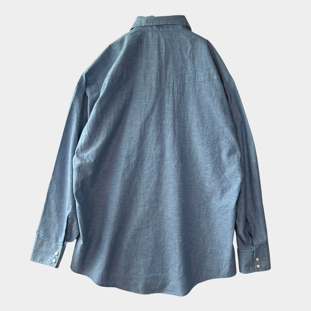 80's~ RED KAP ”DURABLE PRESS” ウエスタンシャツ ライトブルー (L)/B2953SH-SO