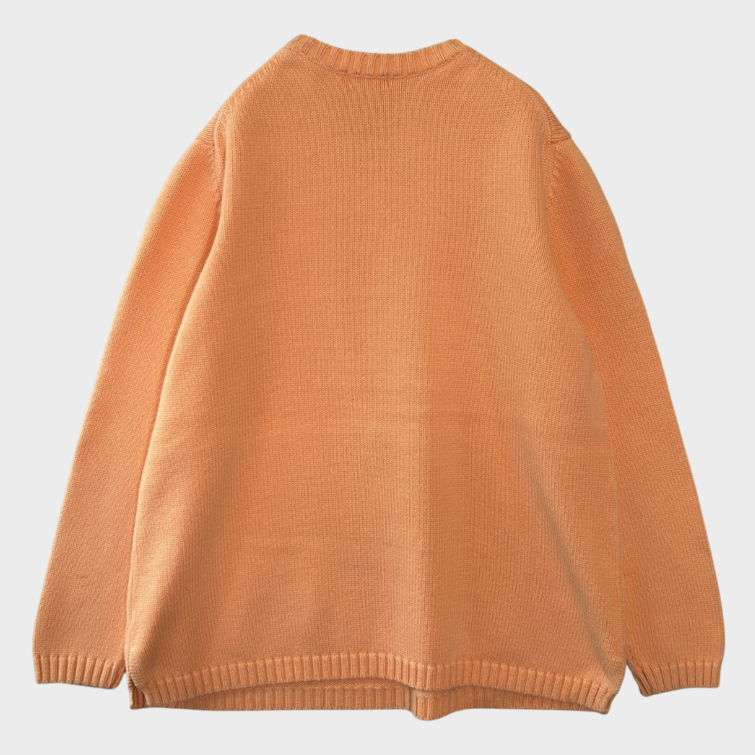 90's L.L.Bean ウィメンズ コットンニット サーモンピンク M /B2896K-SO