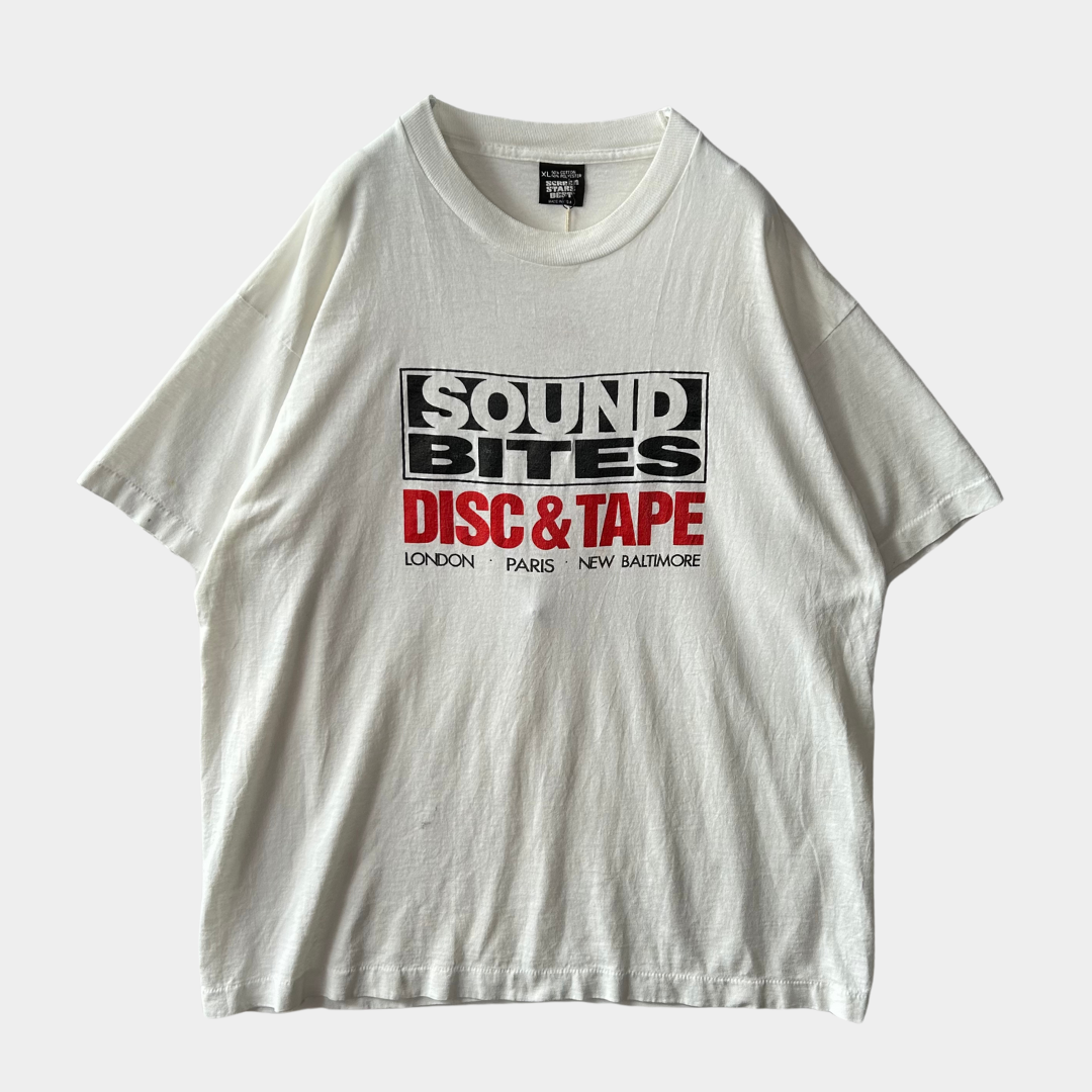80's SCREEN STARS SOUND BITES 企業Tシャツ 白(XL)B2529T-SO