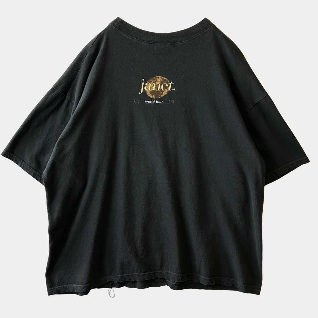 90's Janet Jackson ジャネット・ジャクソン 93-94 World Tour Tシャツ 黒(XL)A7132T-SO