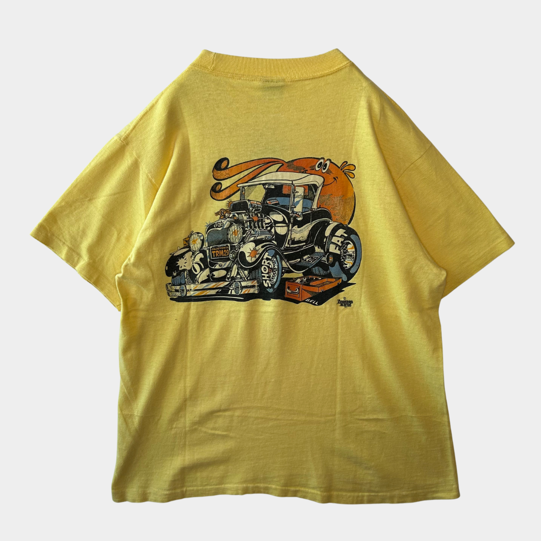 70's Sears Kings Road FORD クラシックカー HOT ROD プリントTシャツ 黄色(L)/A6411T-SO
