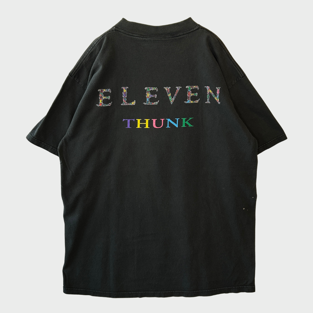 00's giant ELEVEN THUNK アートプリント バンドTシャツ 黒 XL /A7333T-SO