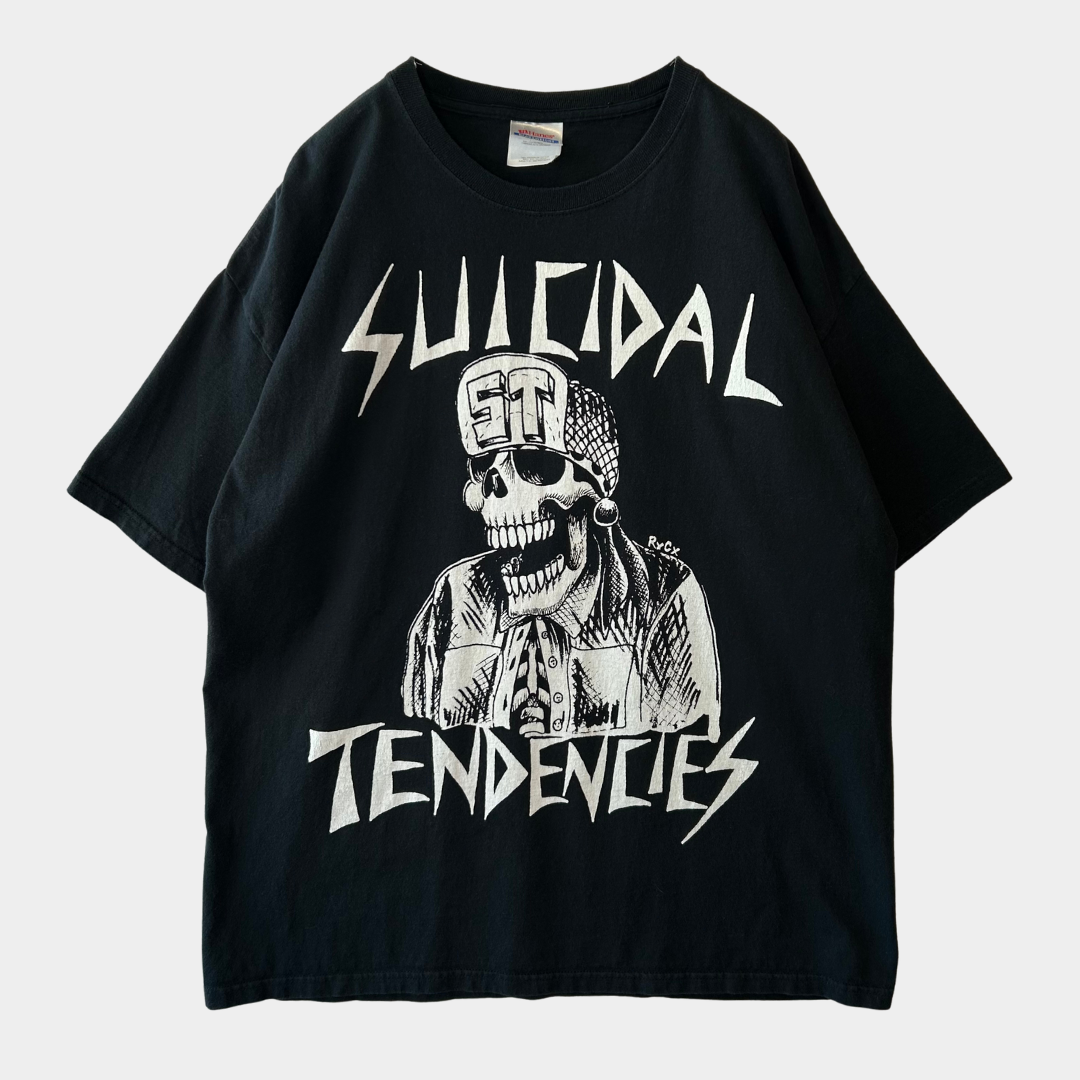 00's SUCIDAL TENDENCIES スイサイダル・テンデンシーズ グラフィックプリントTシャツ バンドT 黒(XL)/B2496T-SO