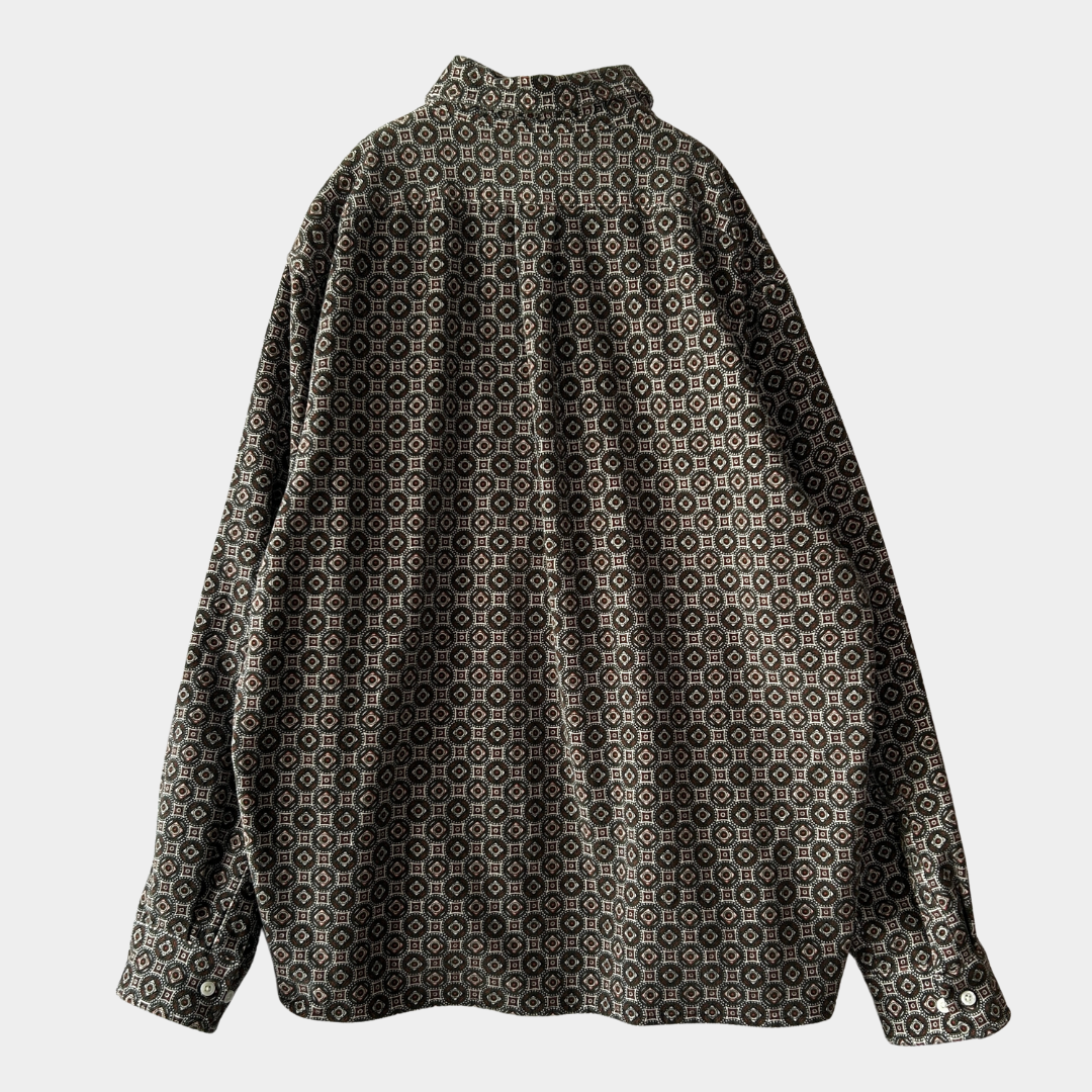 00's BANANA REPUBLIC STANDARD FIT corduroy shirt バナナリパブリック プリント コーデュロイ シャツ (XL)/A7933SH-SO