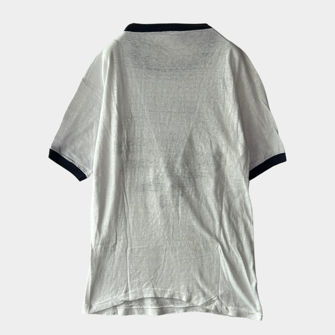 80's SAWDUST DAZE RUN "The Athletic Foot" 1979 リンガー Tシャツ (M)/A7285T-SO