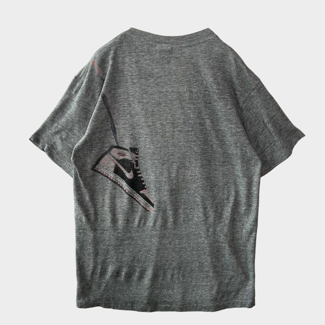 80's NIKE 肩掛けAIR JORDAN1 ジョーダン プリントTシャツ グレー (L)/A4073T-SO