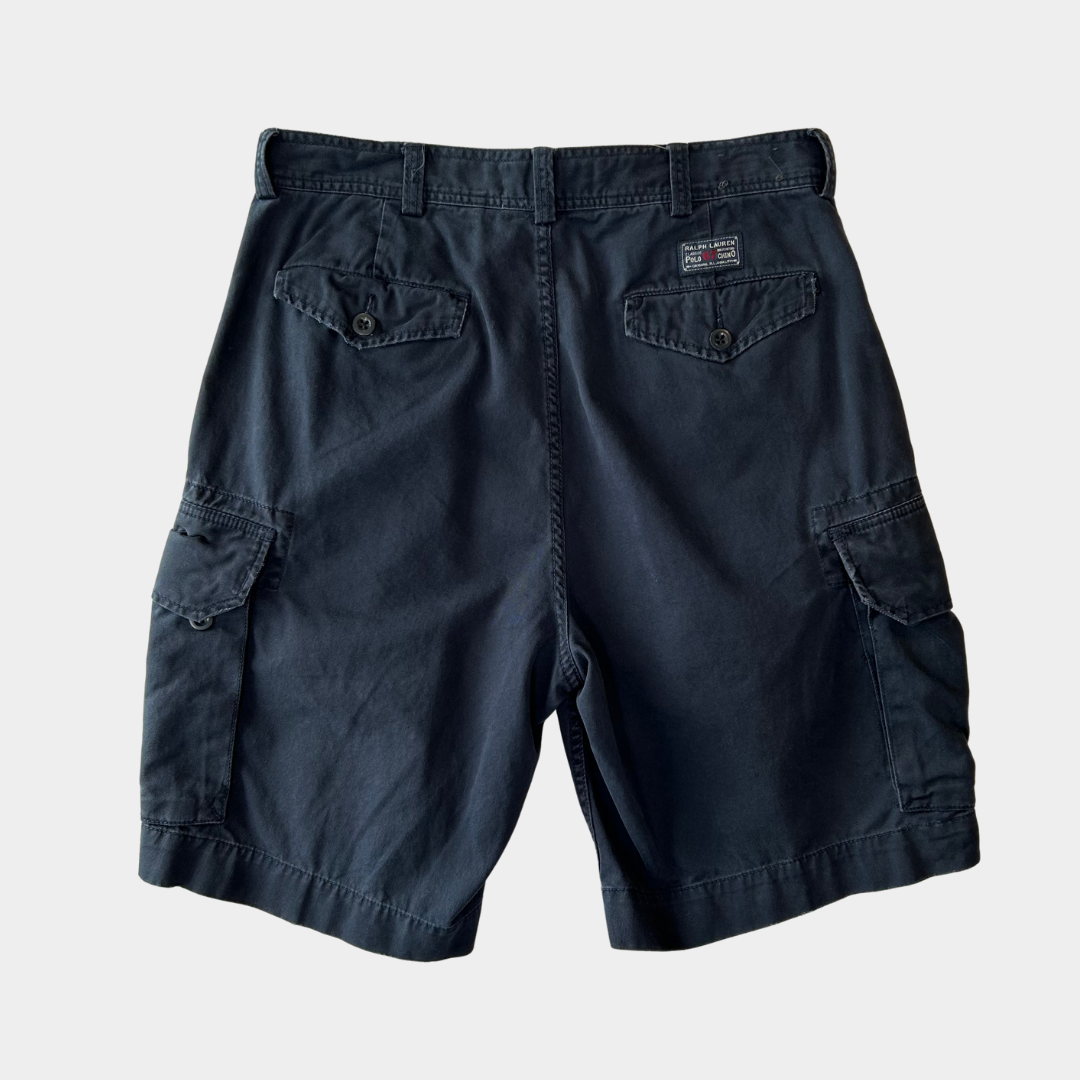 90's Polo Ralph Lauren ”POLO 67 CHINO"ラルフ ミリタリーカーゴショーツ ハーフバンツ ネイビー(W34)/B2303P-SO