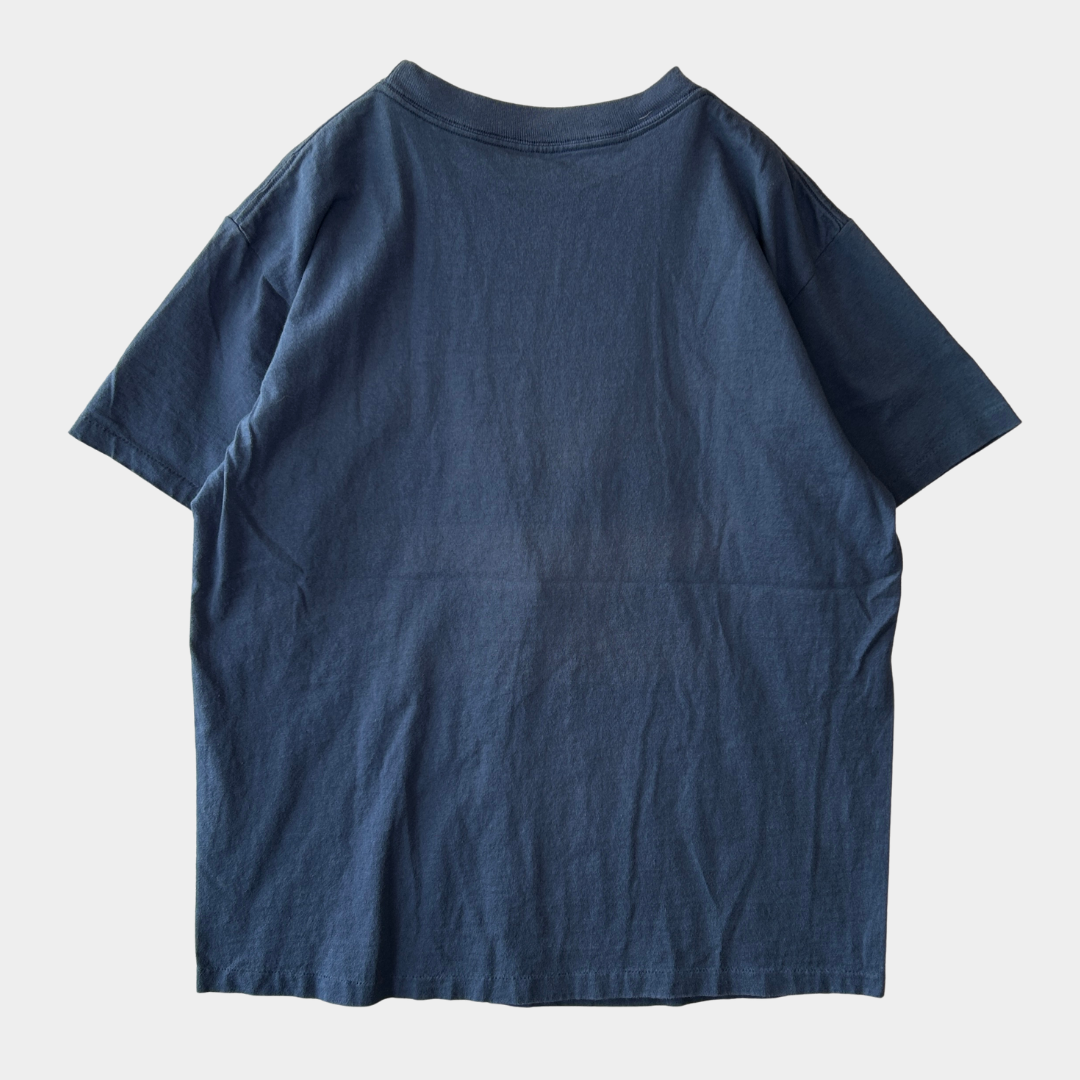 90's Savvy LAKE ONTARIO オンタリオ湖プリントTシャツ トラウト サーモン 紺(L)/A7386T-SO