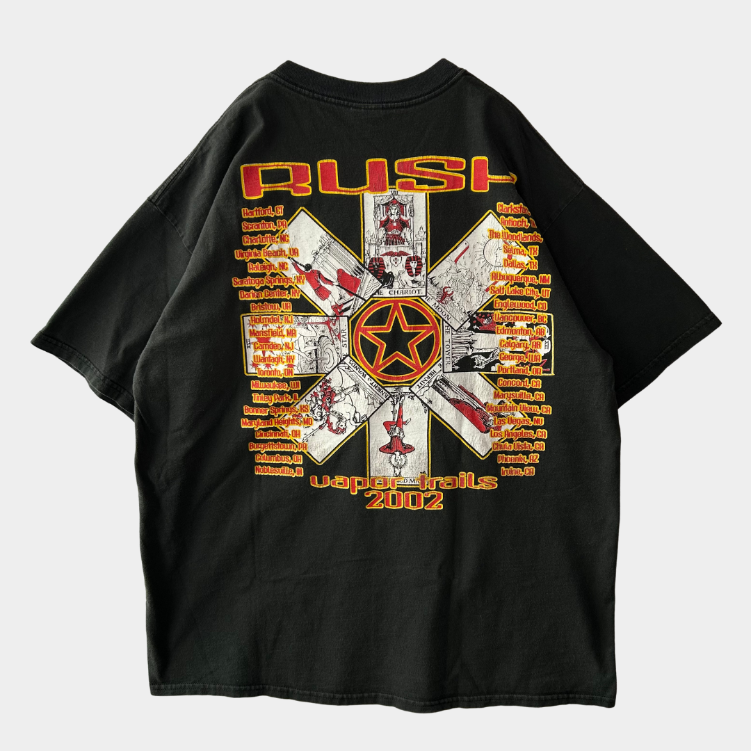 00's RUSH ラッシュ 2002"Vapor trails"ツアーTシャツ バンドTシャツ 黒(XL)/A7107T-SO