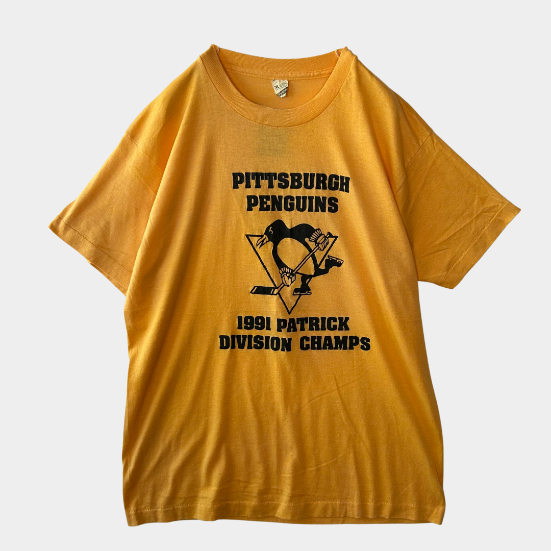 90's PITTSBURGH PENGUINS Tシャツオレンジ(XL)/A2966T-S