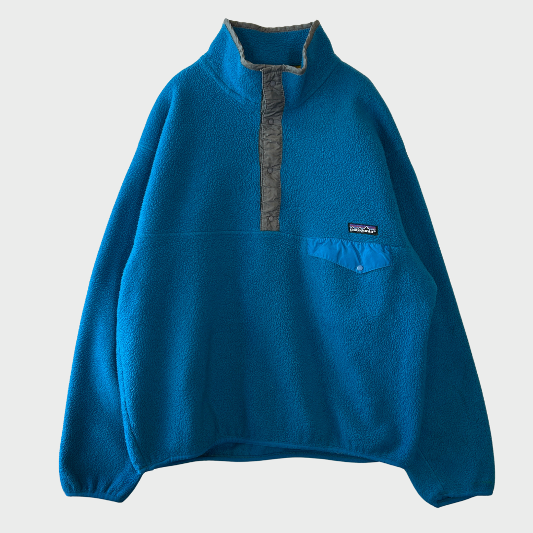 90's Patagonia パタゴニア スナップT フリース ターコイズブルー M