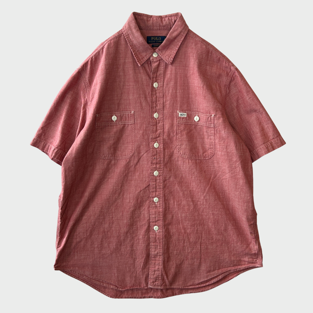 00's Polo Ralph Lauren ショートスリーブシャツ 赤 (L)/A7468S-SO