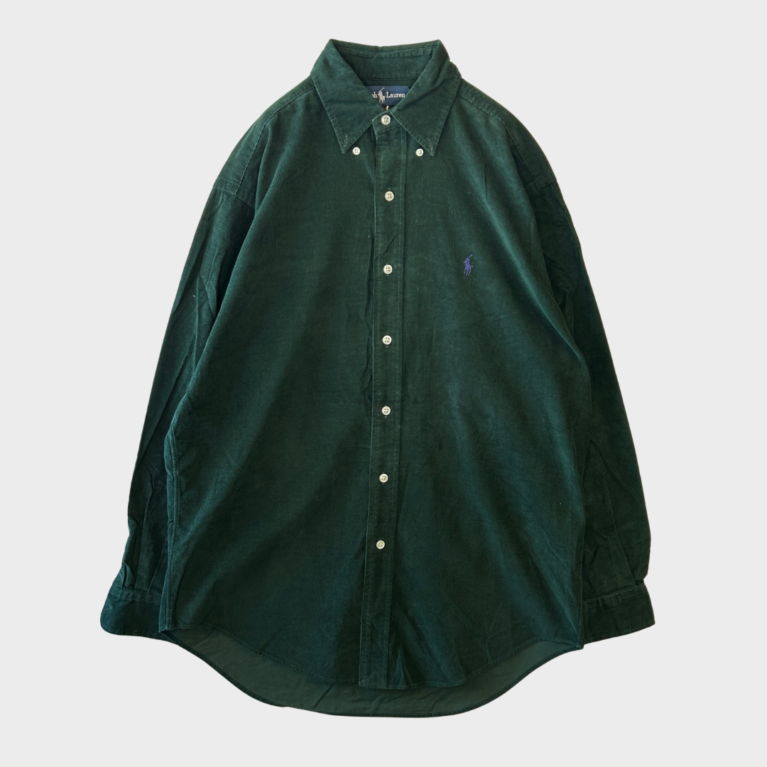 00's Ralph Lauren ラルフ BLAKE コーデュロイシャツ 深緑 S /B0387SH-SO