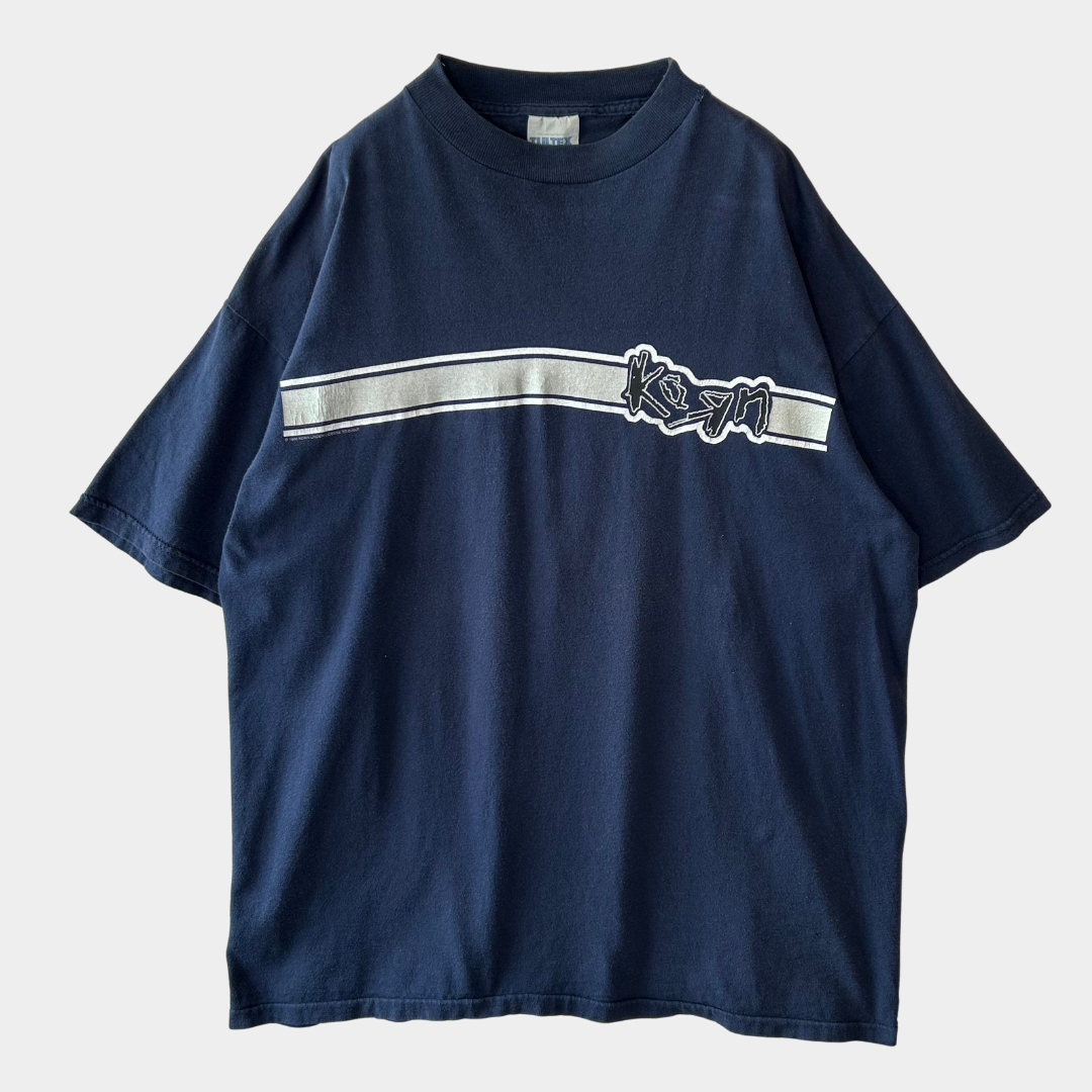 90's TULTEX KORN ロゴTシャツ ネイビー(XL)/A6598T-SO