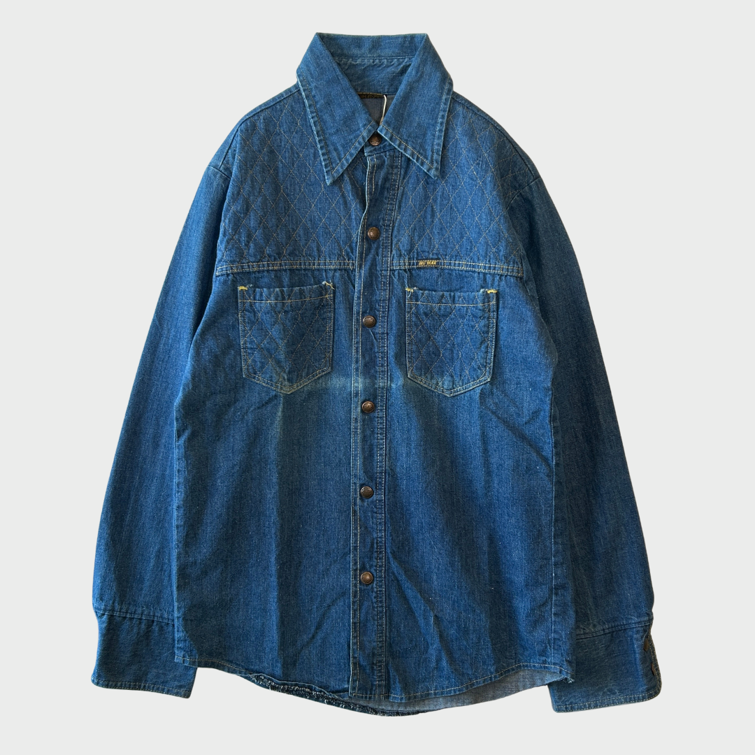 70's Big Yank デニムシャツ キルトステッチ 青 (サイズ不明)/B3339S