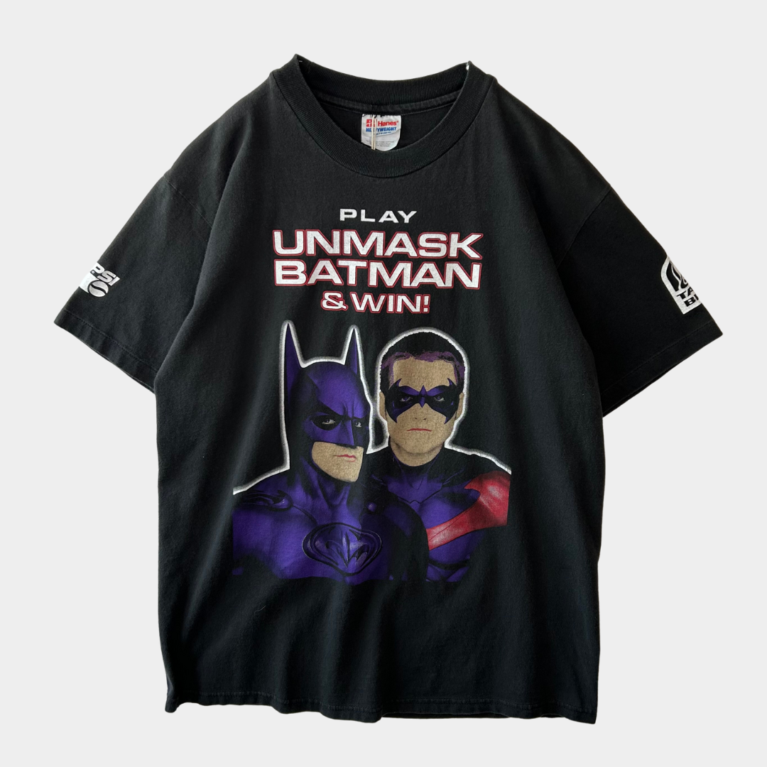 90's Hanes 映画「バットマン&ロビン Mr.フリーズの逆襲」ムービーTシャツ 黒(M)/A6759T-SO