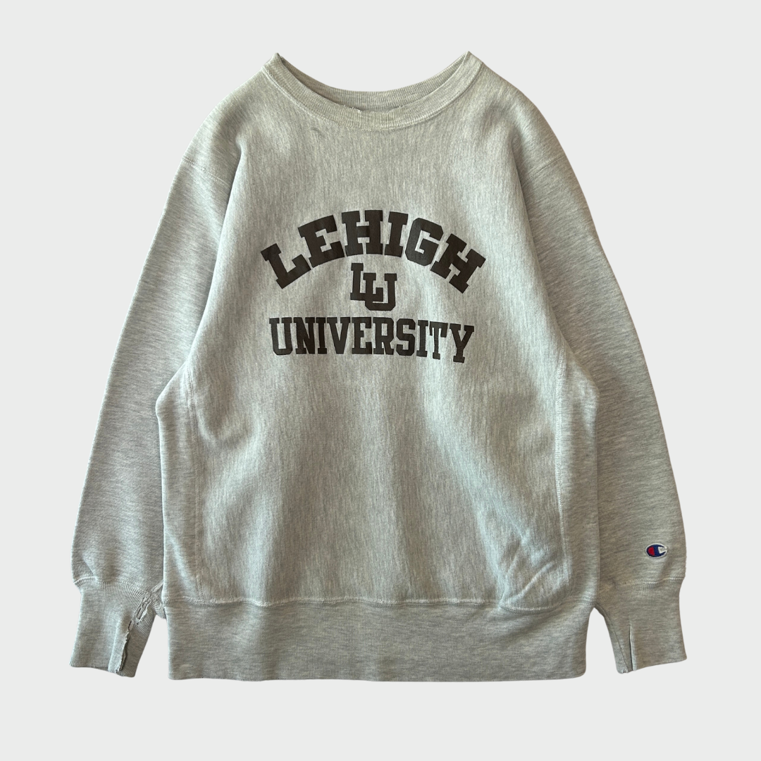 90's Champion Reverse Weave リバースウィーブ LEHIGH カレッジスウェット 白 (L)/A1004R-SO