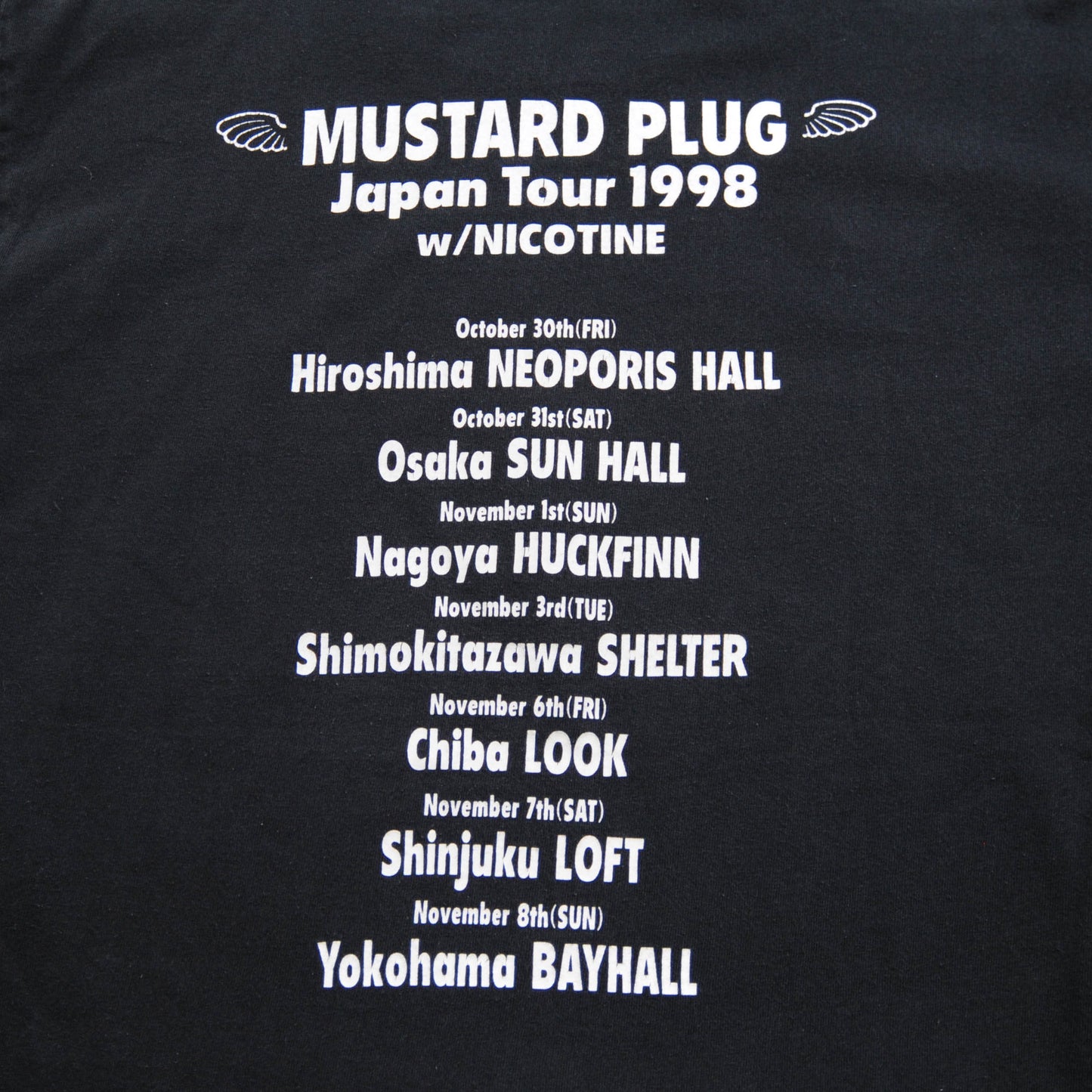 1998 Mustard Plug 日本ツアーTシャツ 黒(M)/A2744T