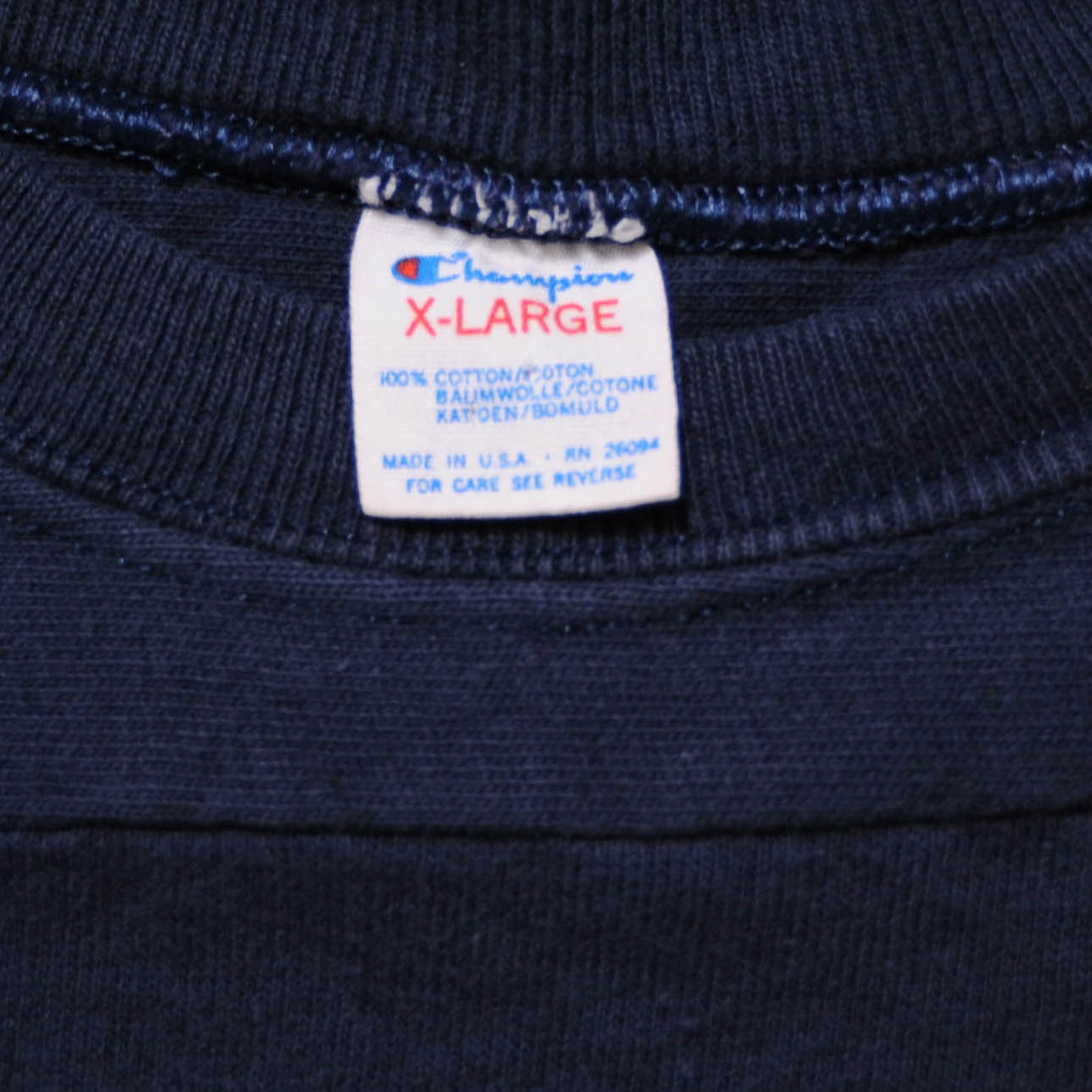 80's Champion NOTRE DAME 92 フットボールTシャツ ネイビー (XL)/A2829T