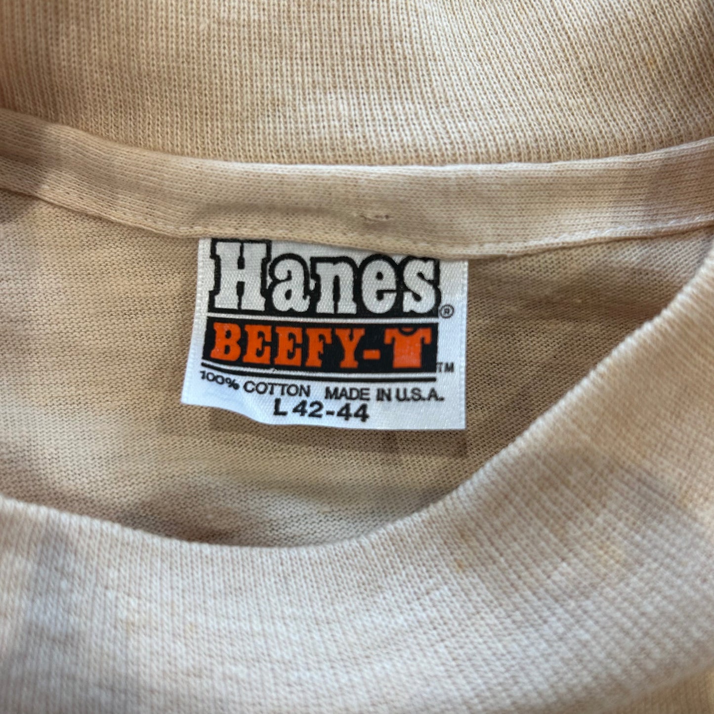 80's Hanes BENNIGAN'S レストラン 企業Tシャツ ベージュ(L)/A6910T-SO