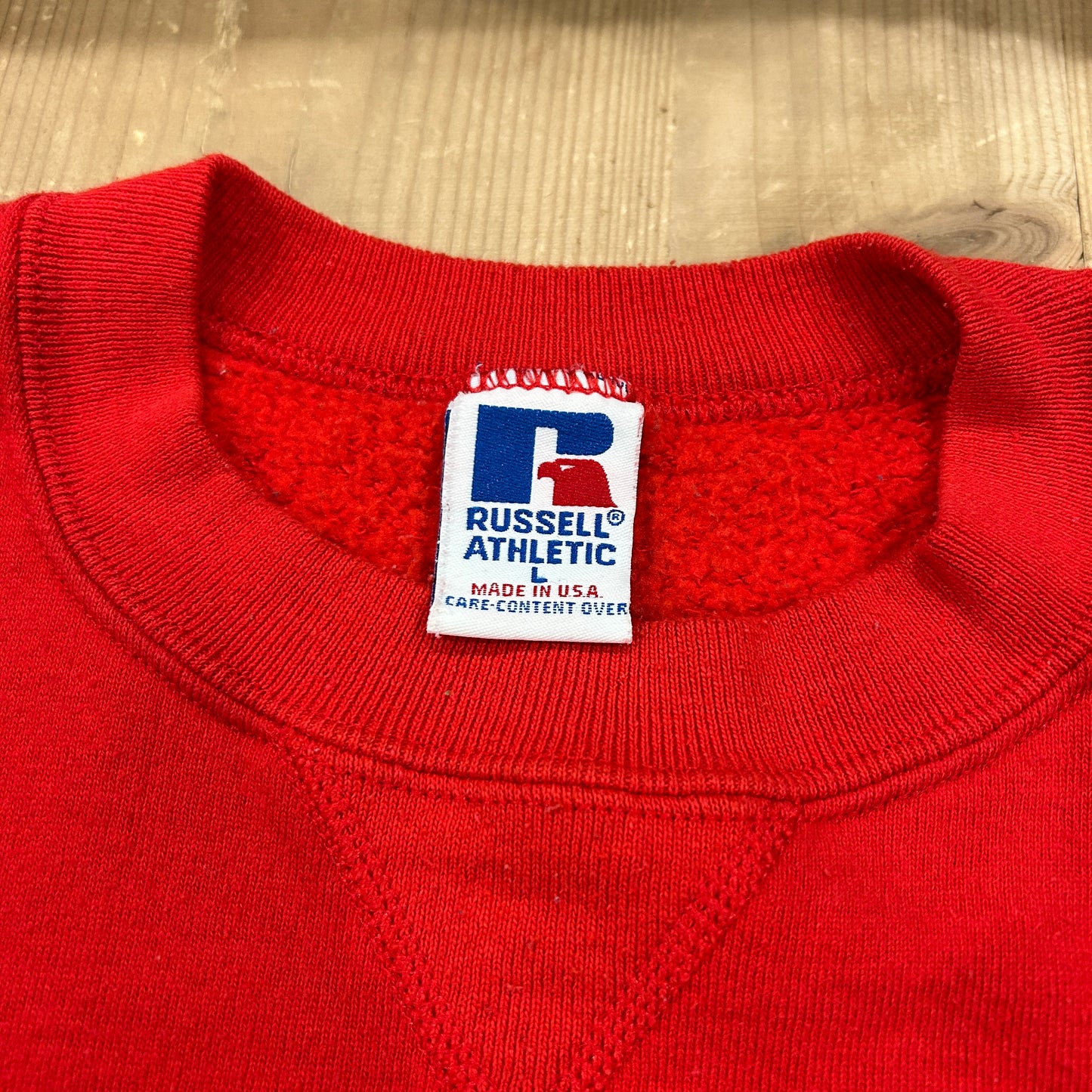 90's RUSSELL ATHLETIC "NEW MEXICO" カレッジ スウェット レッド (L)/A5609S-SO