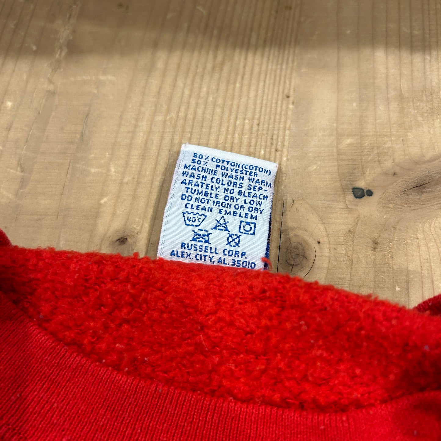 90's RUSSELL ATHLETIC "NEW MEXICO" カレッジ スウェット レッド (L)/A5609S-SO