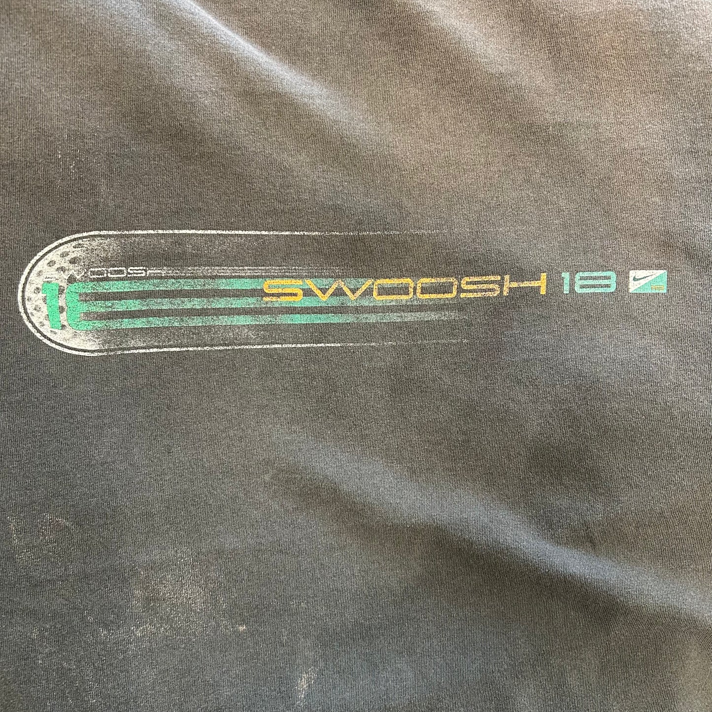 90's NIKE SWOOSH18 ナイキゴルフ Tシャツ フェード 黒(XL)/B2012T-SO
