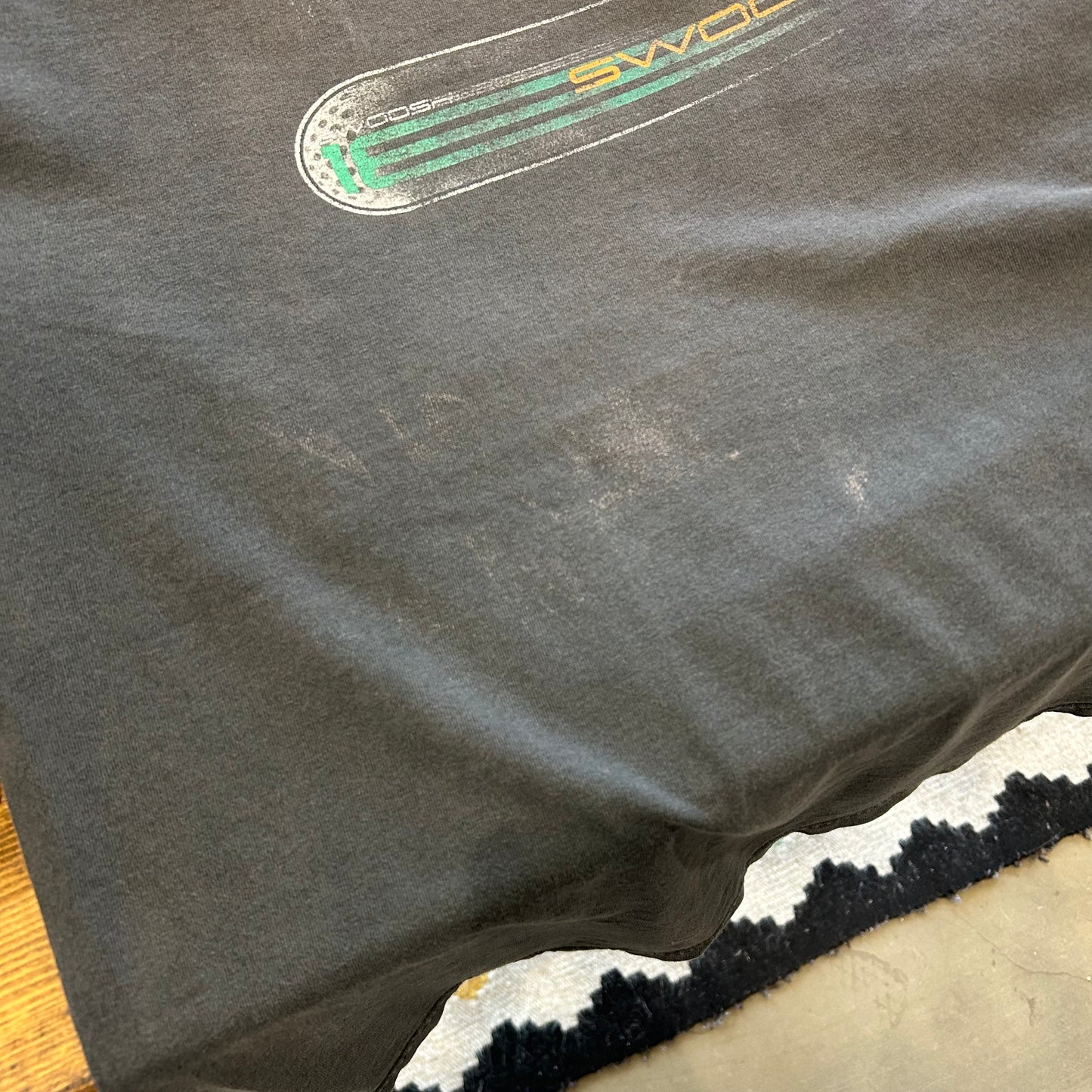 90's NIKE SWOOSH18 ナイキゴルフ Tシャツ フェード 黒(XL)/B2012T-SO