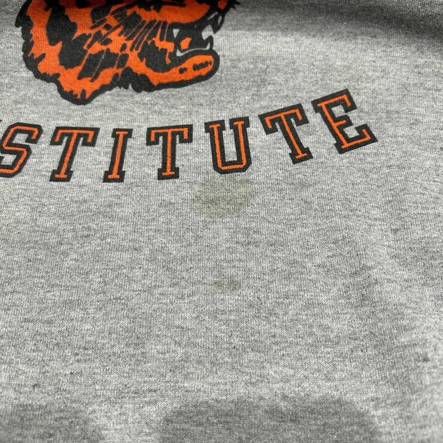 90's RUSSELL ATHLETIC "MARION INSTITUTE" カレッジ スウェット グレー (XL)/A8103S-SO