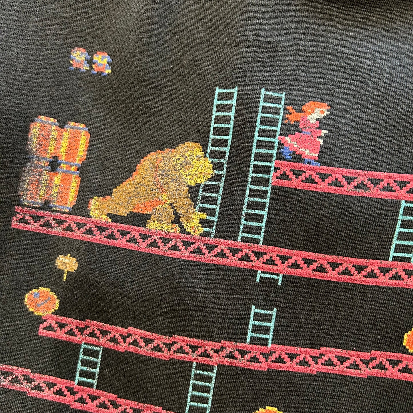 00's DELTA ドンキーコング ゲームTシャツ Nintendo ファミコン アーケード 黒(L)/B2025T-SO