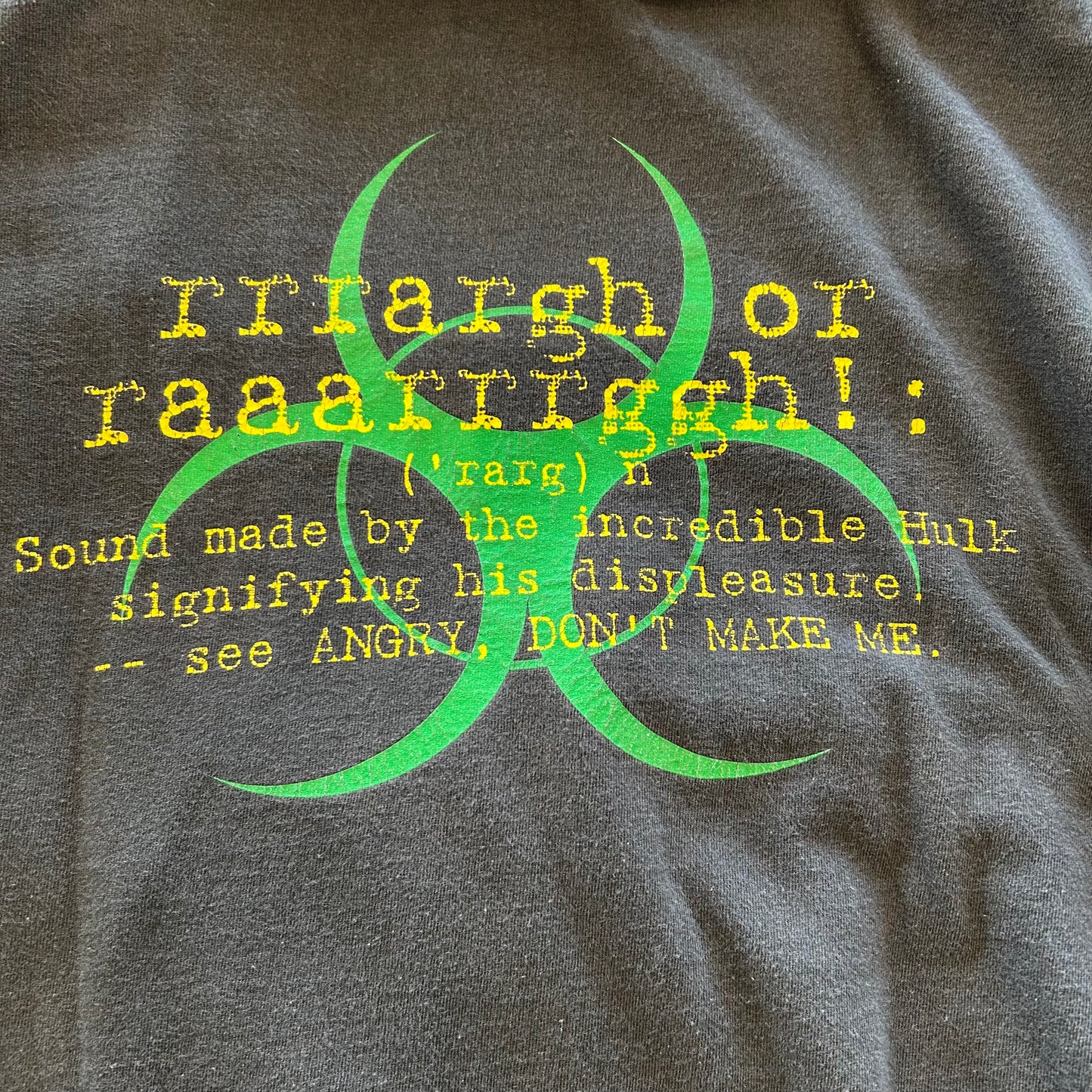 90's UNIVESAL STUDIOS マーベル ハルク キャラクターTシャツ 黒(XL)/A6531T-SO