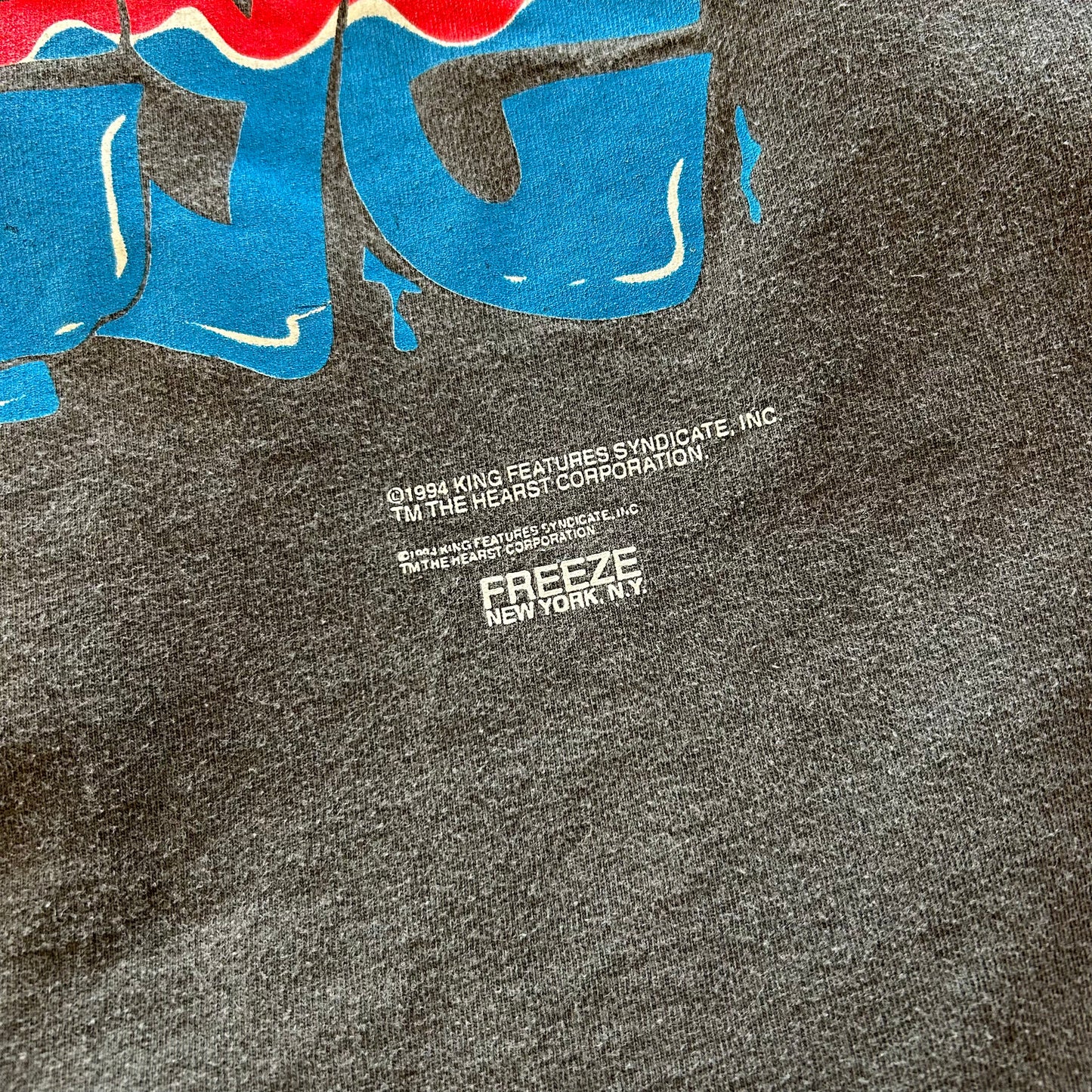 90's FREEZE ポパイ POPEYE キャラクターTシャツ 黒/A6757T-SO