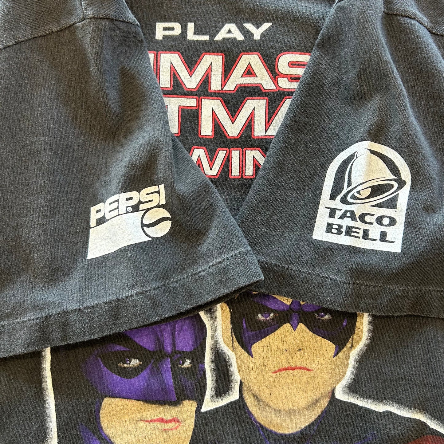90's Hanes 映画「バットマン&ロビン Mr.フリーズの逆襲」ムービーTシャツ 黒(M)/A6759T-SO