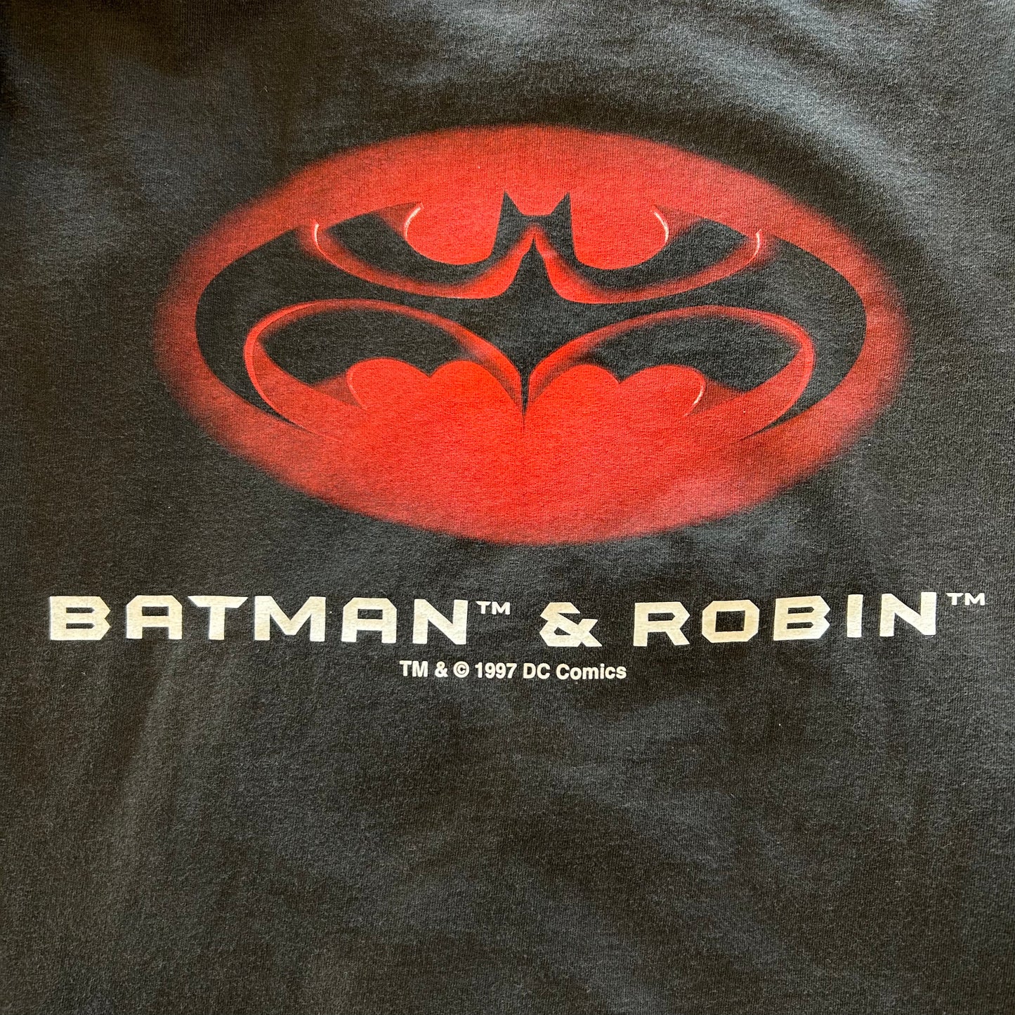 90's Hanes 映画「バットマン&ロビン Mr.フリーズの逆襲」ムービーTシャツ 黒(M)/A6759T-SO