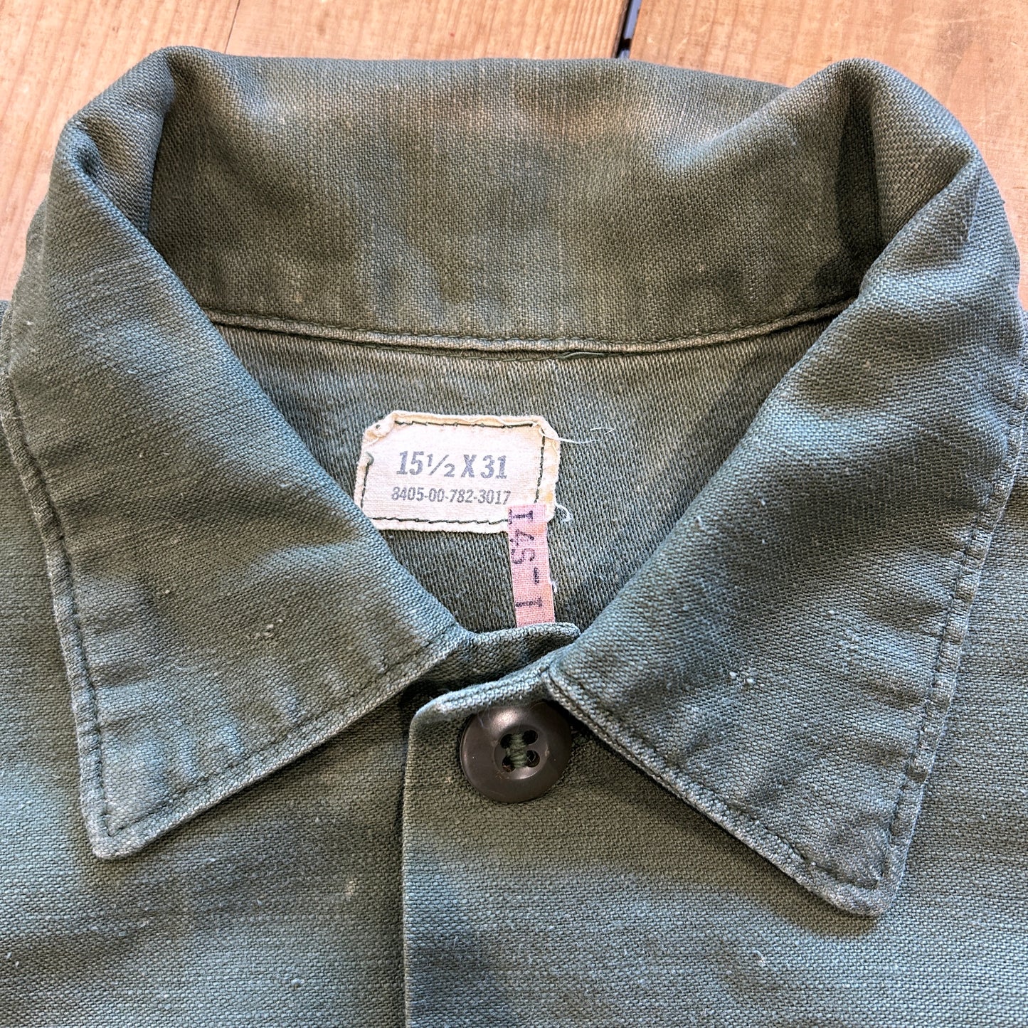 70's USMC ユーティリティーシャツ ステンシル OG 107 (15 1/2 ×31)/A7673SH-SO