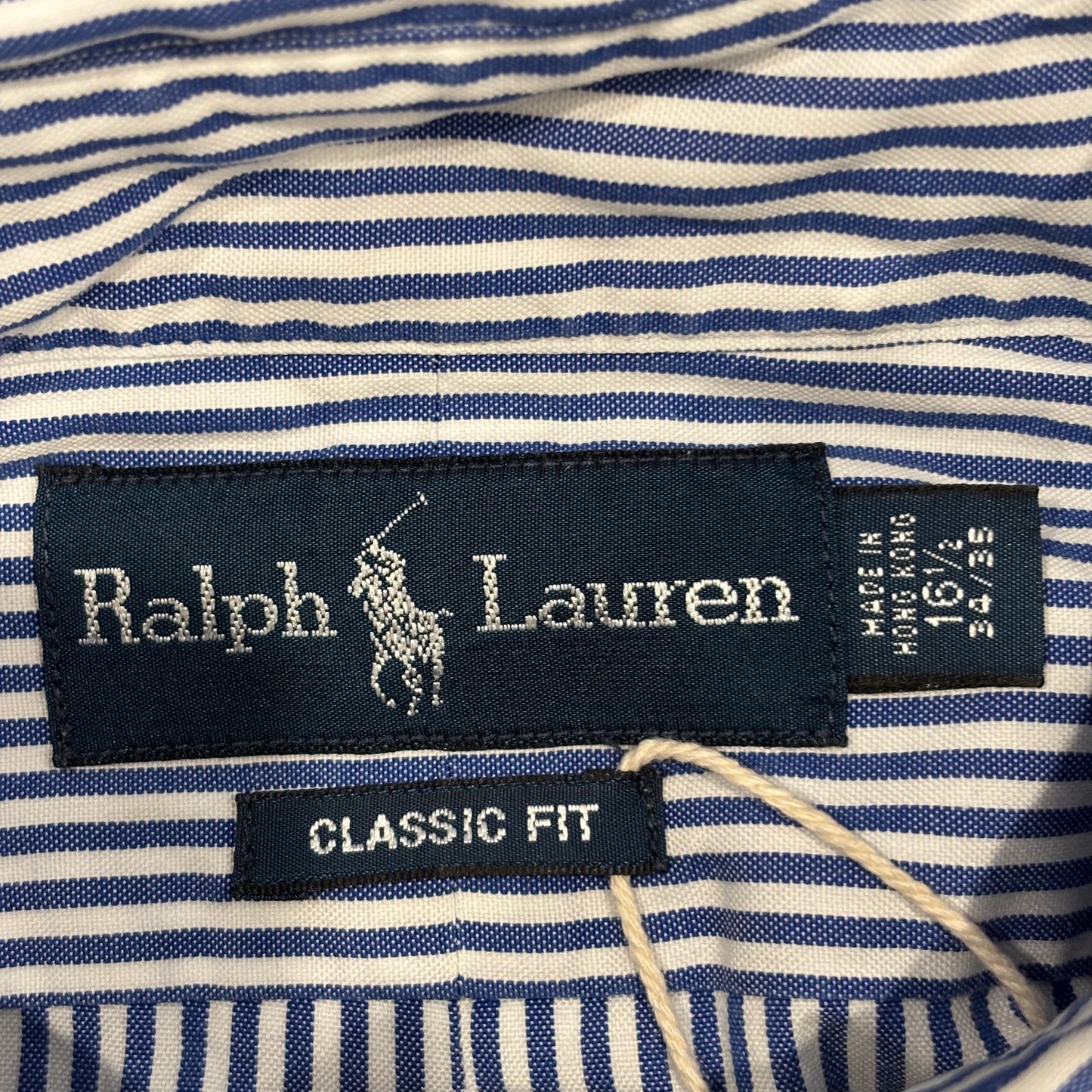 00's Ralph Lauren ラルフローレン ストライプシャツ 白青 (L)/A7969S-SO