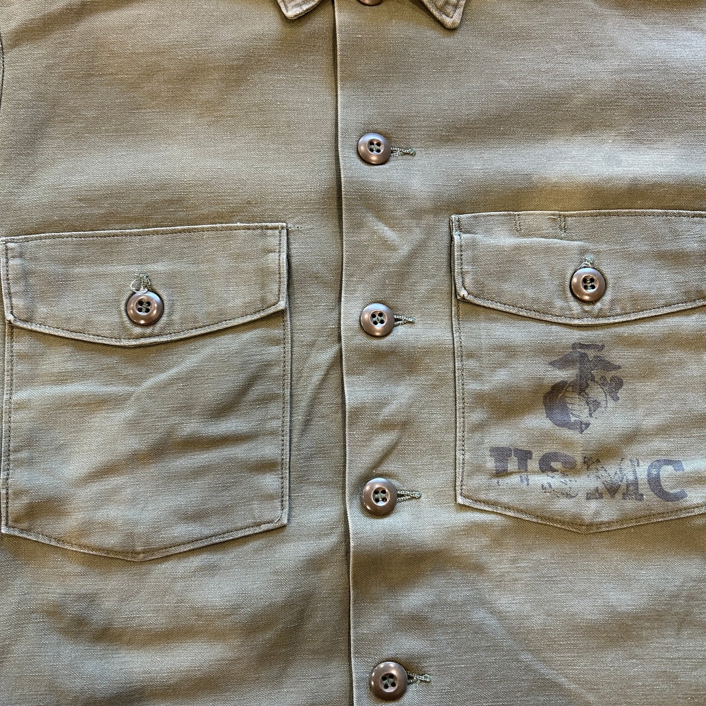 70's USMC ユーティリティーシャツ ステンシル OG 107 (15 1/2 ×33)/B2856SH-SO