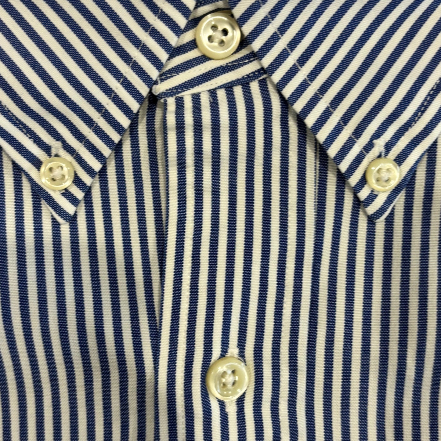 00's Ralph Lauren ラルフローレン ストライプシャツ 白青 (L)/A7969S-SO