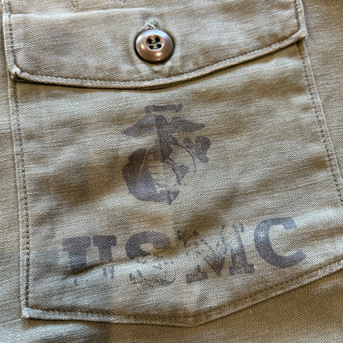 70's USMC ユーティリティーシャツ ステンシル OG 107 (15 1/2 ×33)/B2856SH-SO