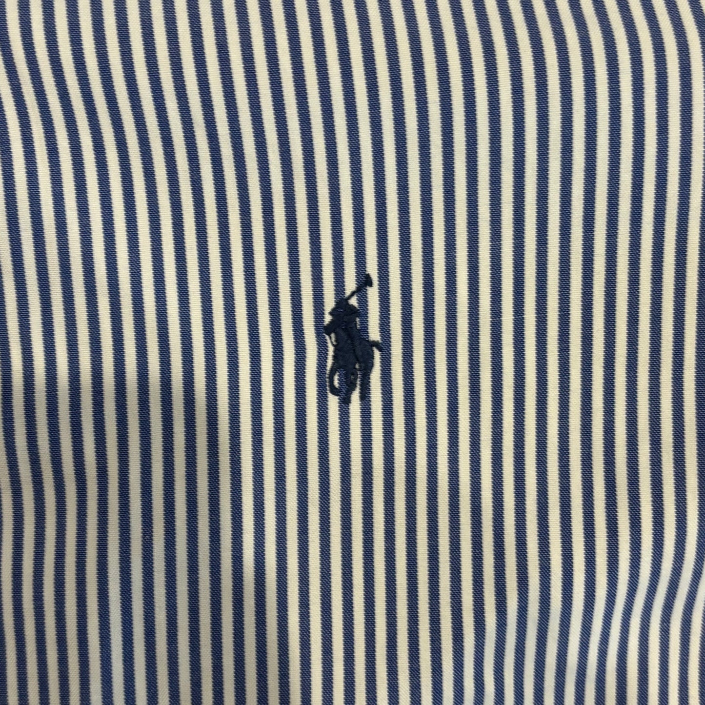 00's Ralph Lauren ラルフローレン ストライプシャツ 白青 (L)/A7969S-SO