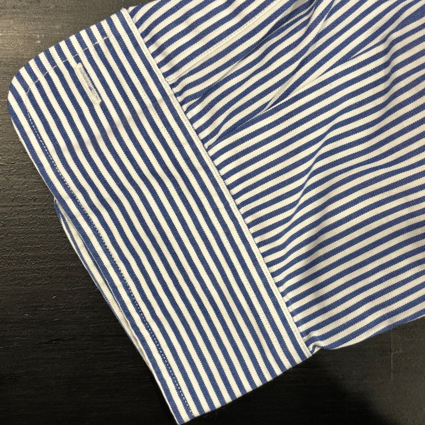00's Ralph Lauren ラルフローレン ストライプシャツ 白青 (L)/A7969S-SO