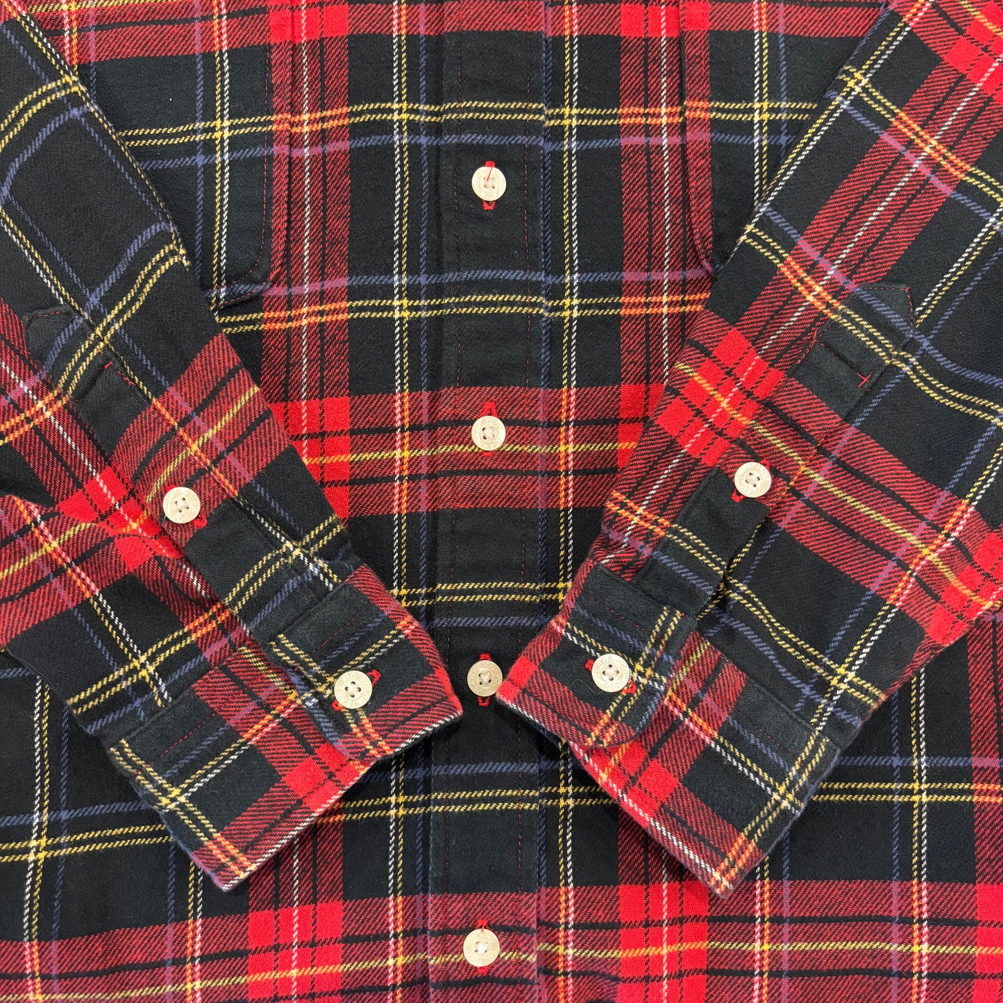 00's POLO JEANS フランネルチェックシャツ 赤(L)/ B0384SH-SO