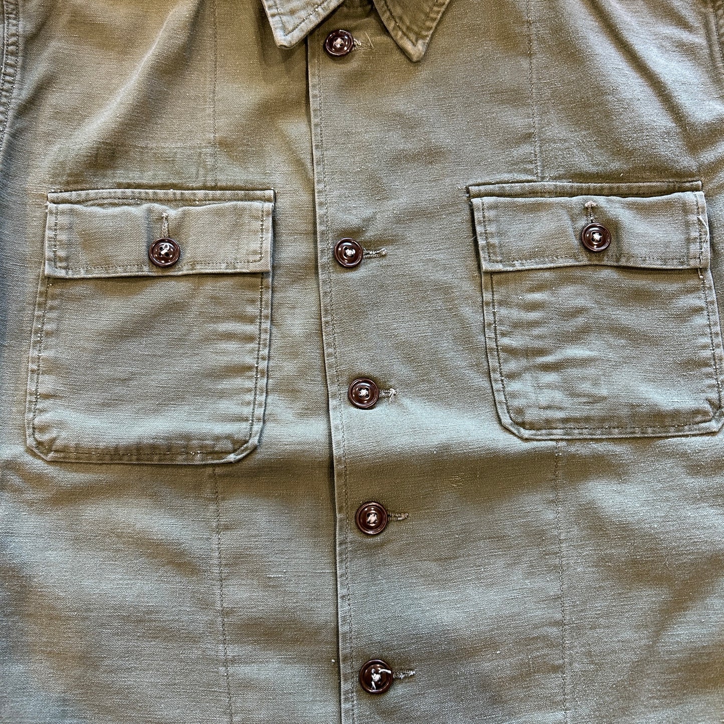 50's U.S.ARMY コットンサテンシャツ 1stモデル OG 107 /A8292SH-SO