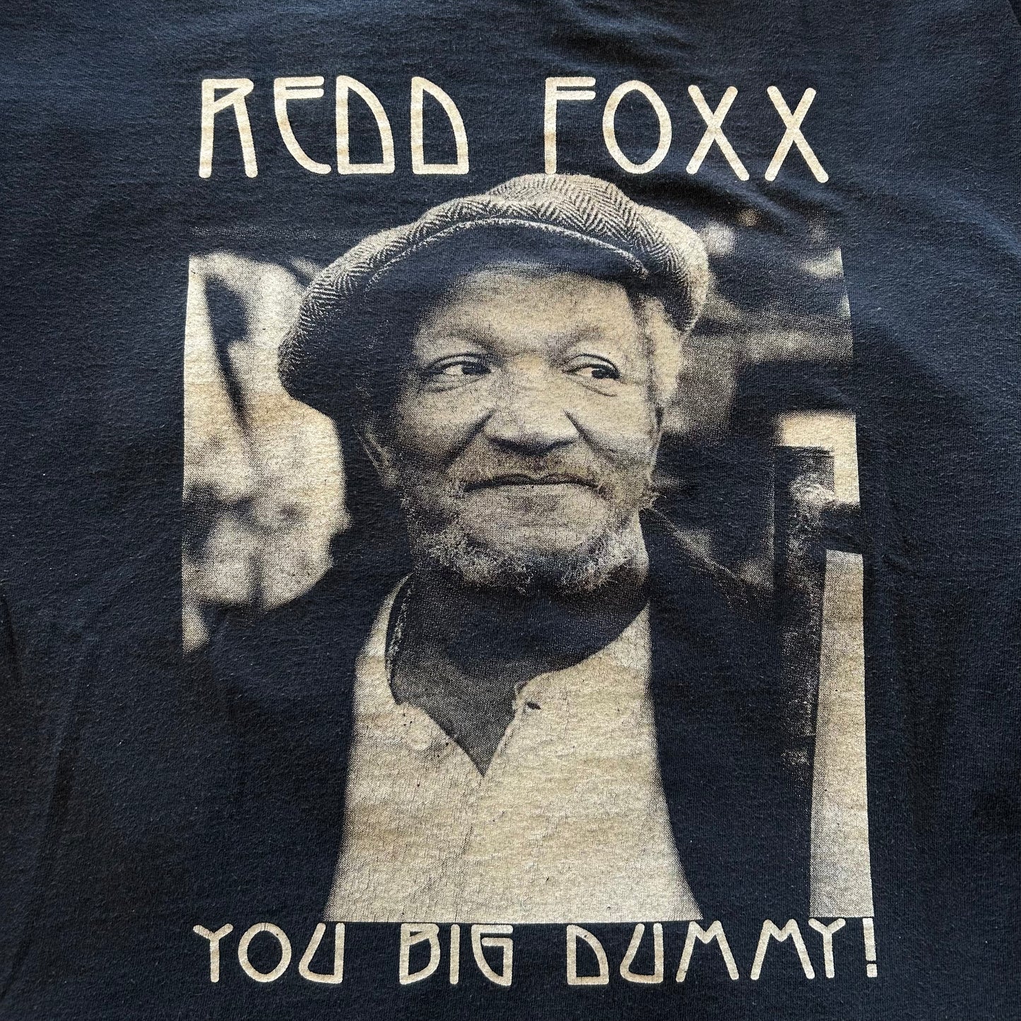 00's Fruit of The Loom "RED FOXX"俳優・コメディアン フォトTシャツ 紺(L))/A6569T-SO