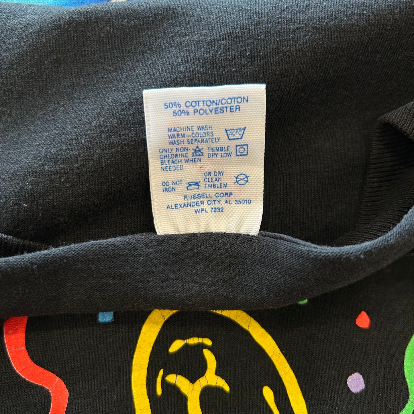 90's New Orleans JazzイベントTシャツ ネオンカラープリント(XL)/A4124T-S