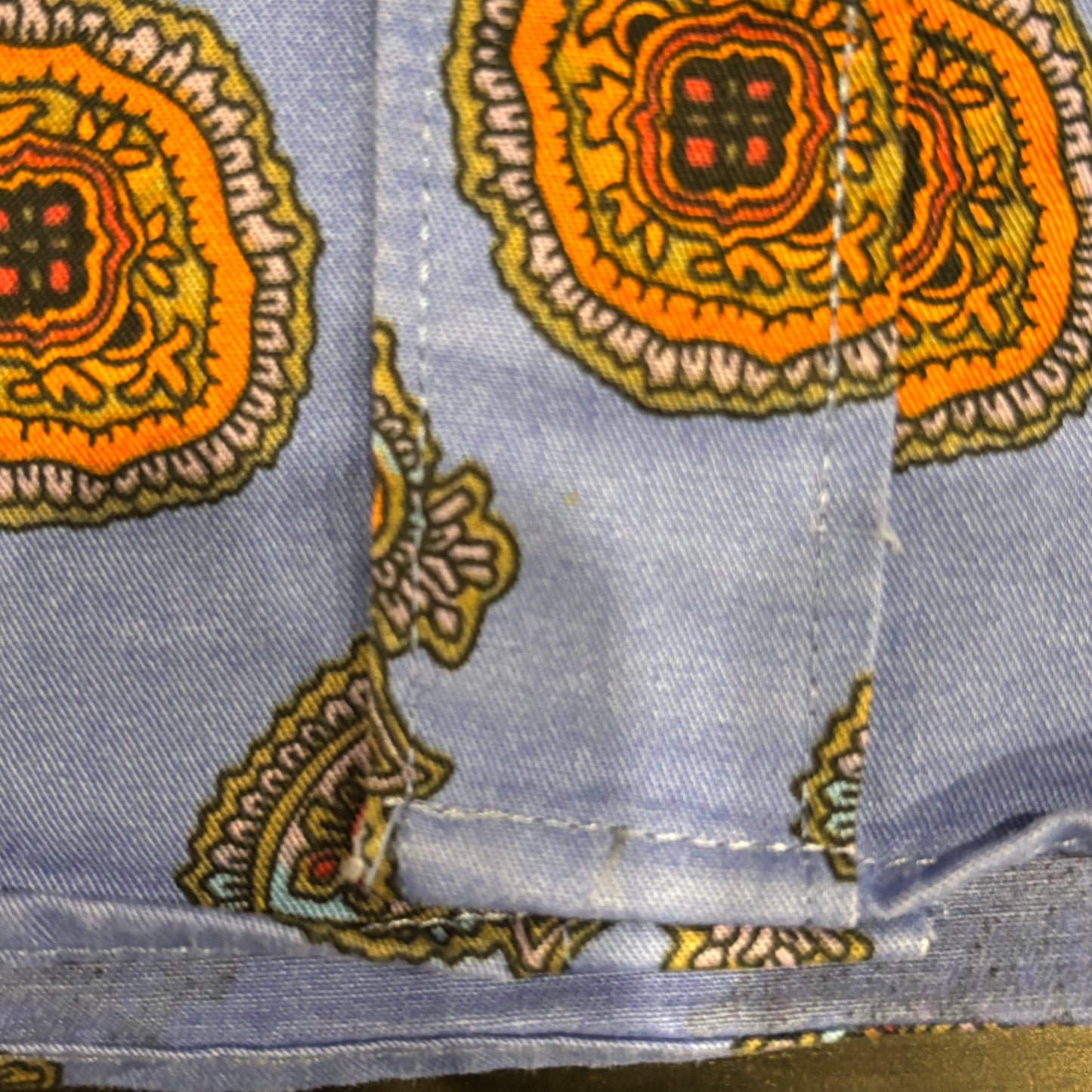 00's J.CREW ポケット ペイズリーシャツ 群青色 (L)/A7915S-SO