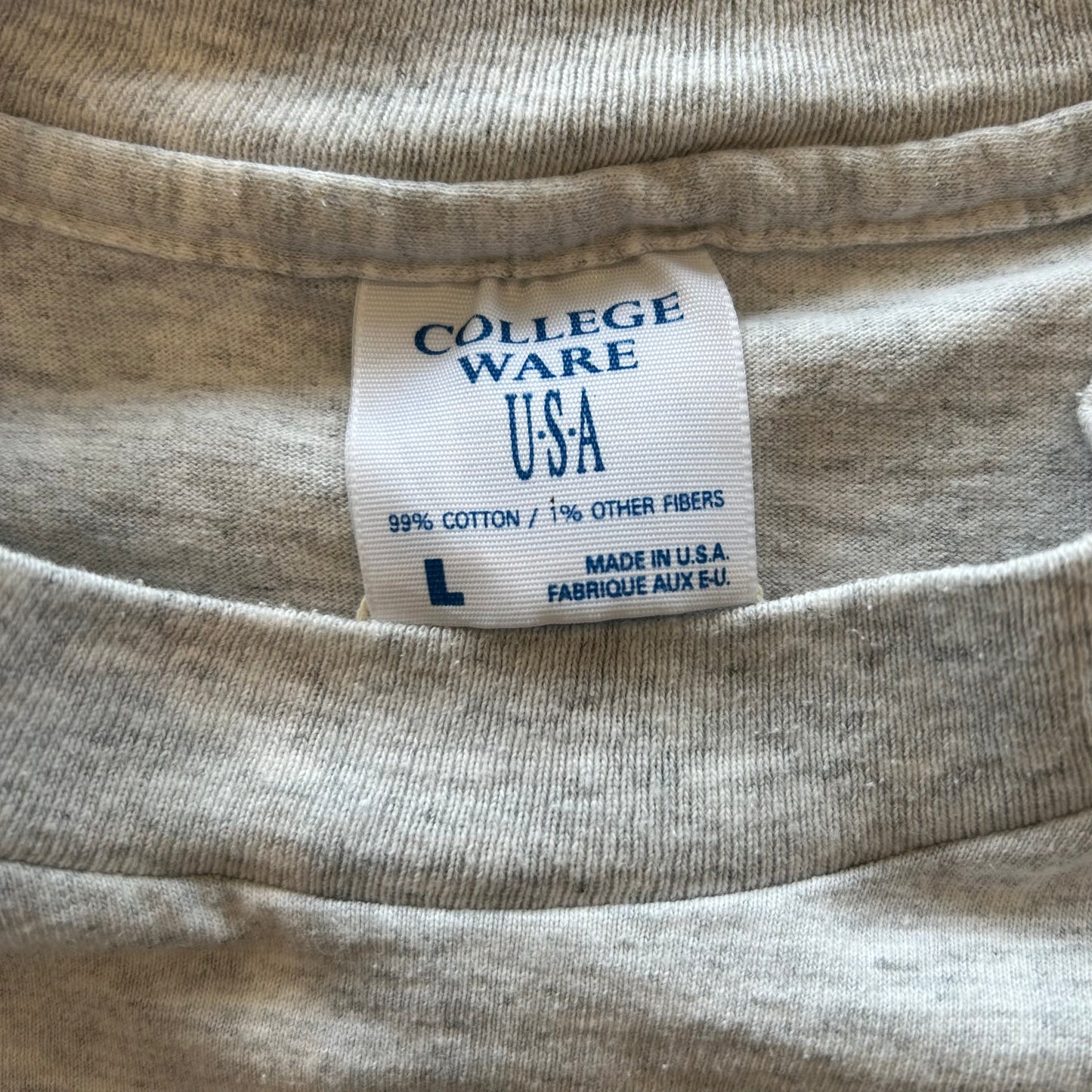 90's COLLEGE WARE ワイリー・コヨーテ キャラクターTシャツ ルーニーテューンズ グレー(L)/B2055T-SO