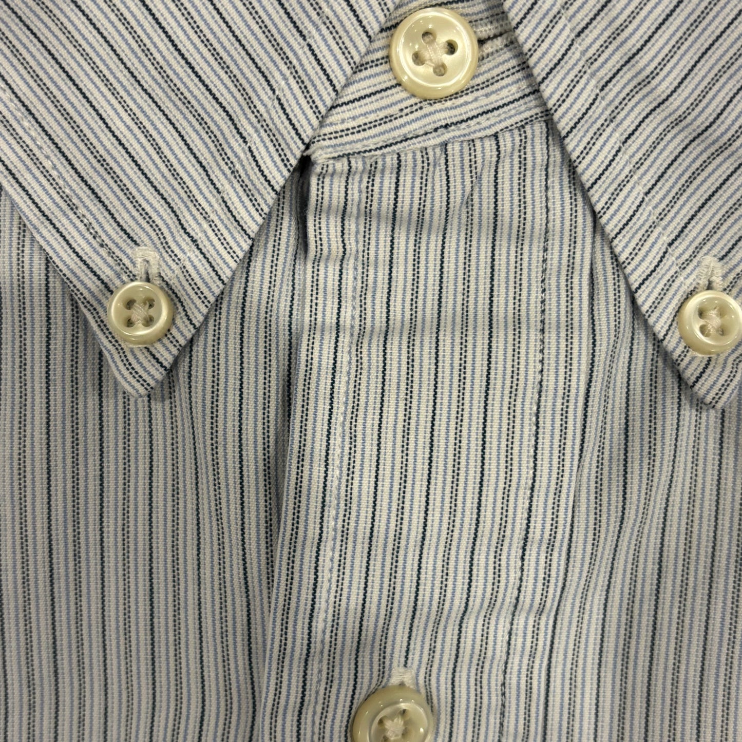 00's Ralph Lauren ラルフローレン ストライプシャツ 白青 (XL)/A7967S-SO